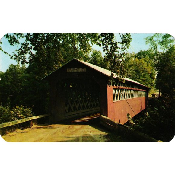 Covered Bridge Manchester Vermont Postcards Travel Vintage - Picture 1 of 2